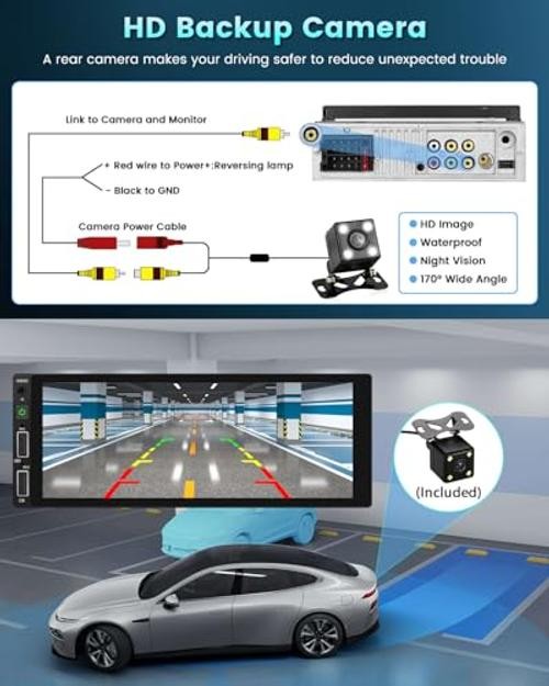 6.9 Inch Car Stereo Carplay Android Auto Touchscreen Car Radio Single Din