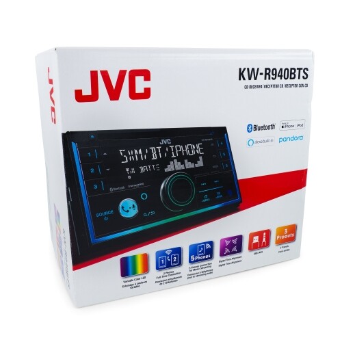JVC KW-R940BTS 2-Din LCD Bluetooth Car Stereo + 4x Audiotek K69.5 -6×9″ Speaker