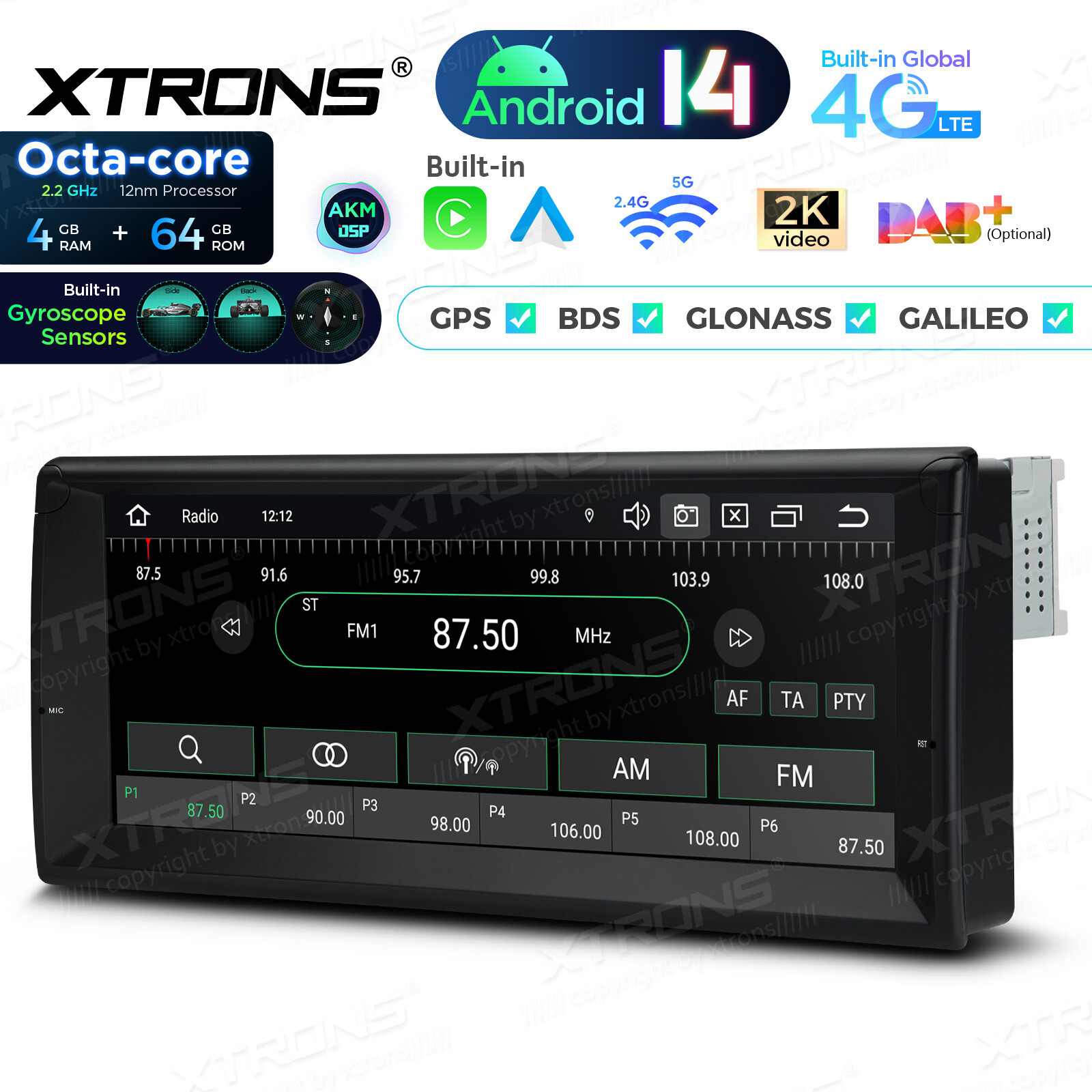 For BMW E39 E38 Android 14 GPS Navigation 10.25 Car Stereo 8-Core 4GB 64GB LTE