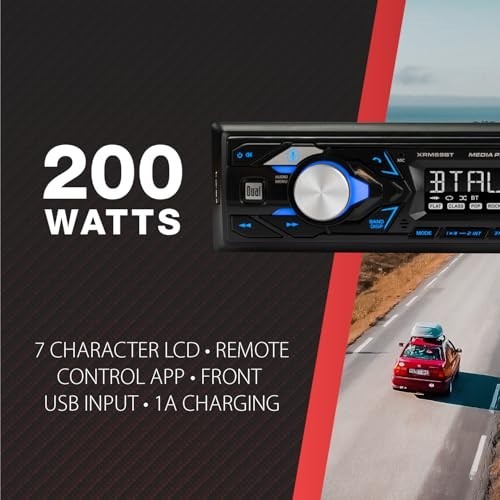 Single DIN Car Stereo Bluetooth Hands-Free Calling Music Streaming USB AM FM