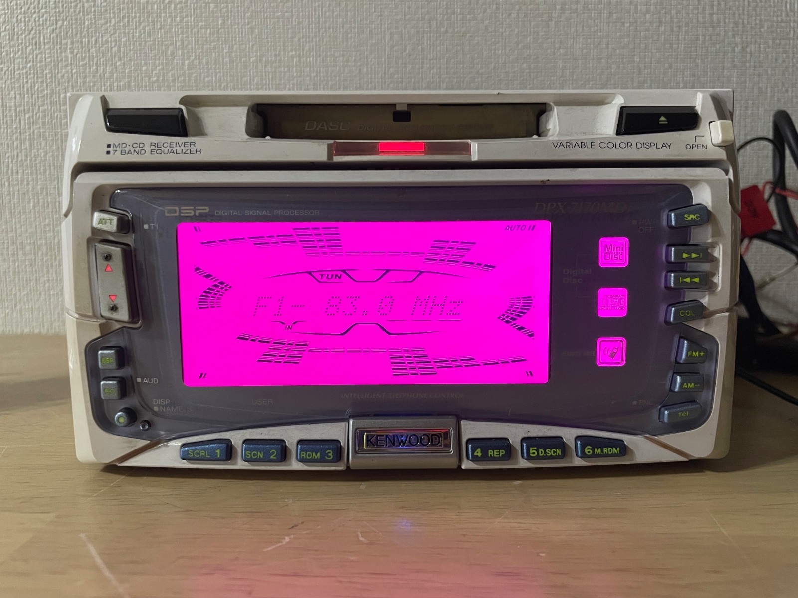 KENWOOD DPX-7170MDi 2DIN CD MD Player Bluetooth Tested Working White