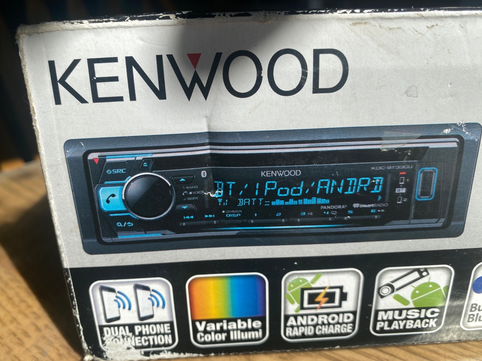 Kenwood KDC-BT330U CD Car Stereo Receiver, Bluetooth, AM/FM/CD, Radio,