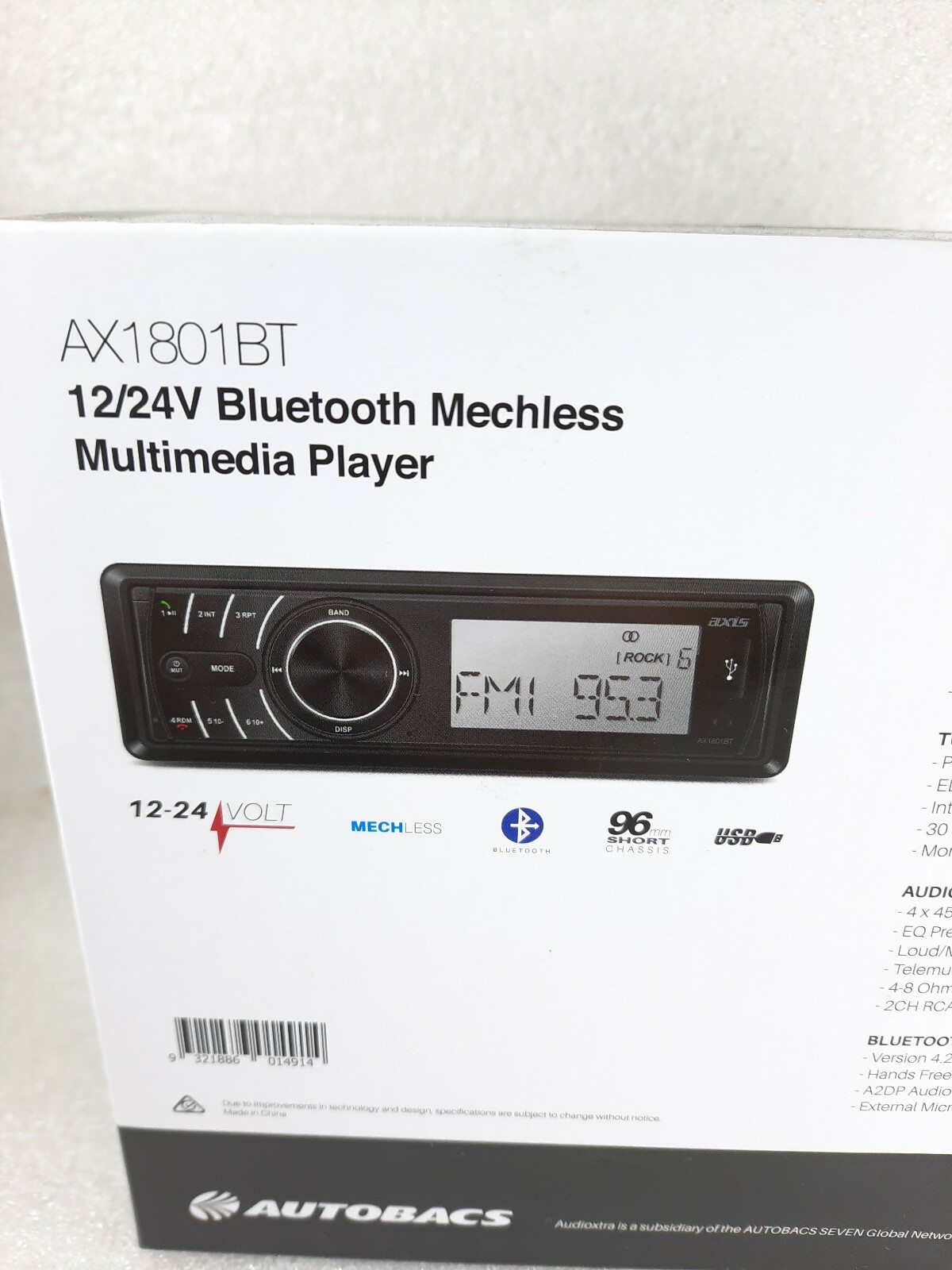 24 Volt Stereo Radio for Truck Tractor 12/24v Bluetooth Single DIN Head Unit USB