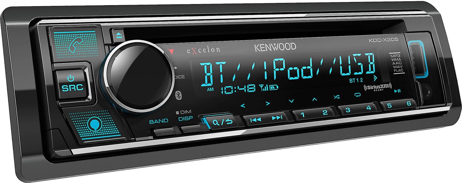 Kenwood Excelon KDC-X305 1-DIN Bluetooth Car Stereo CD Receiver