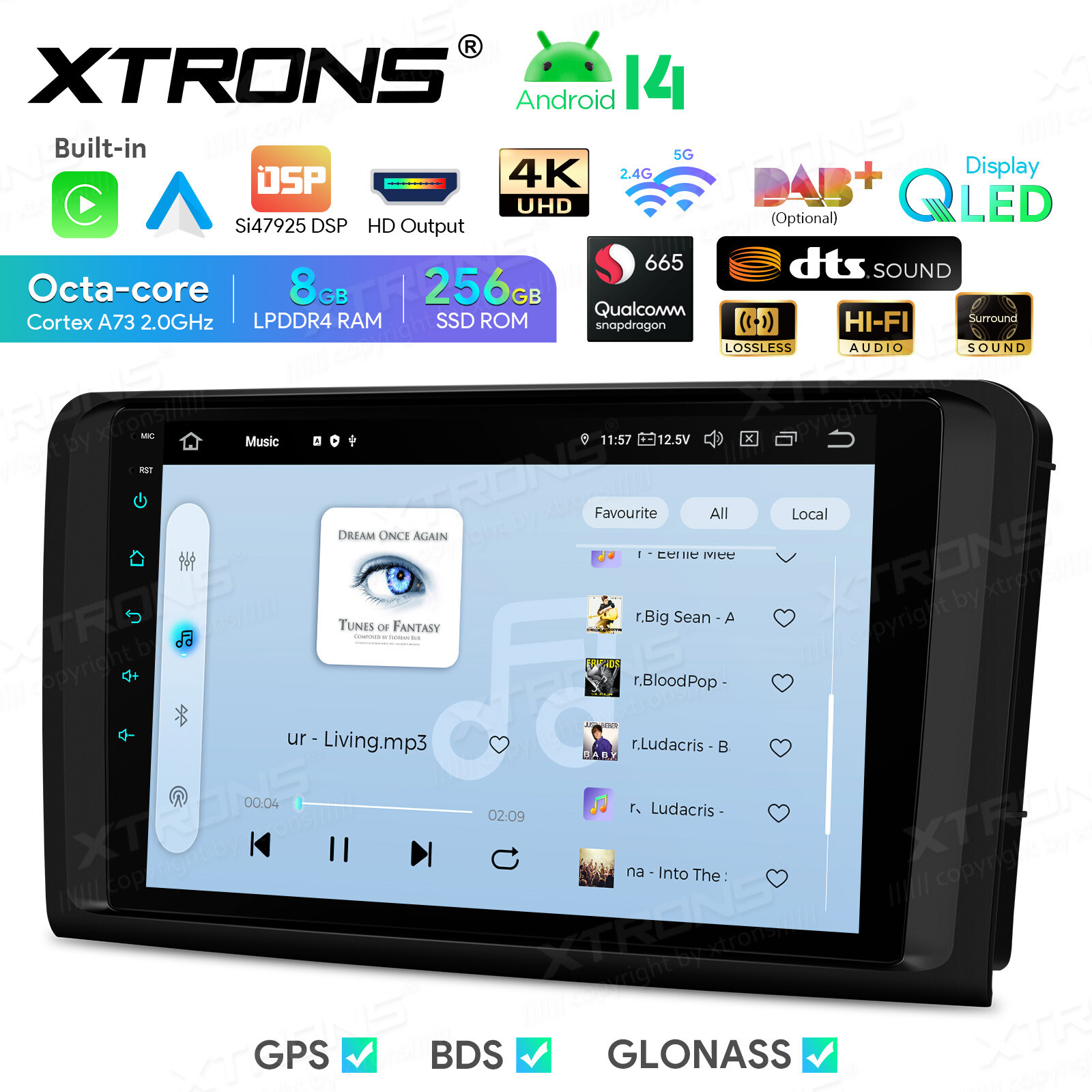 9” Android 14 8-Core Car GPS Radio Stereo WiFi 4Glte For Mercedes-Benz W164 X164