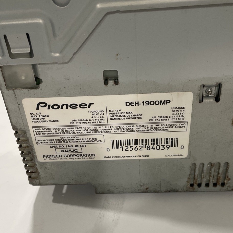 Pioneer DEH-1900MP MP3 Car Stereo CD Player With Detachable Face