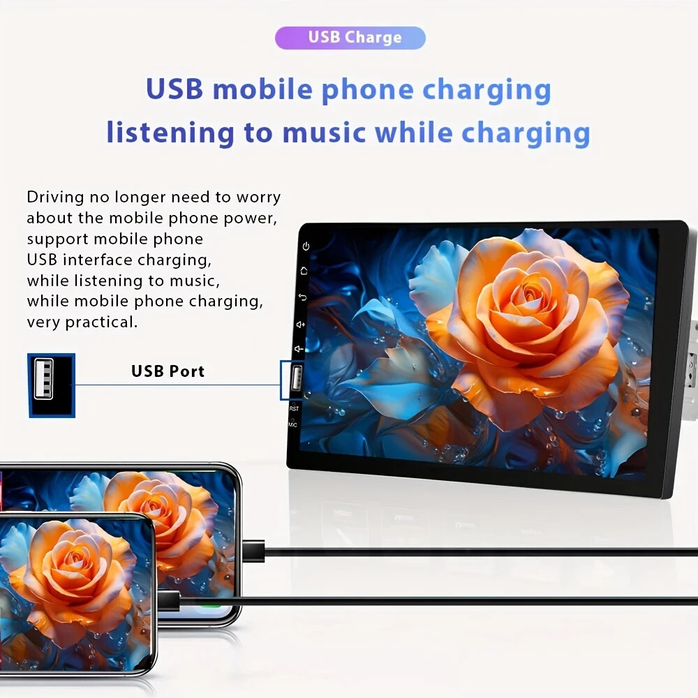 12V MP5 Car Multimedia Player Android Auto USB 4x45W Touchscreen