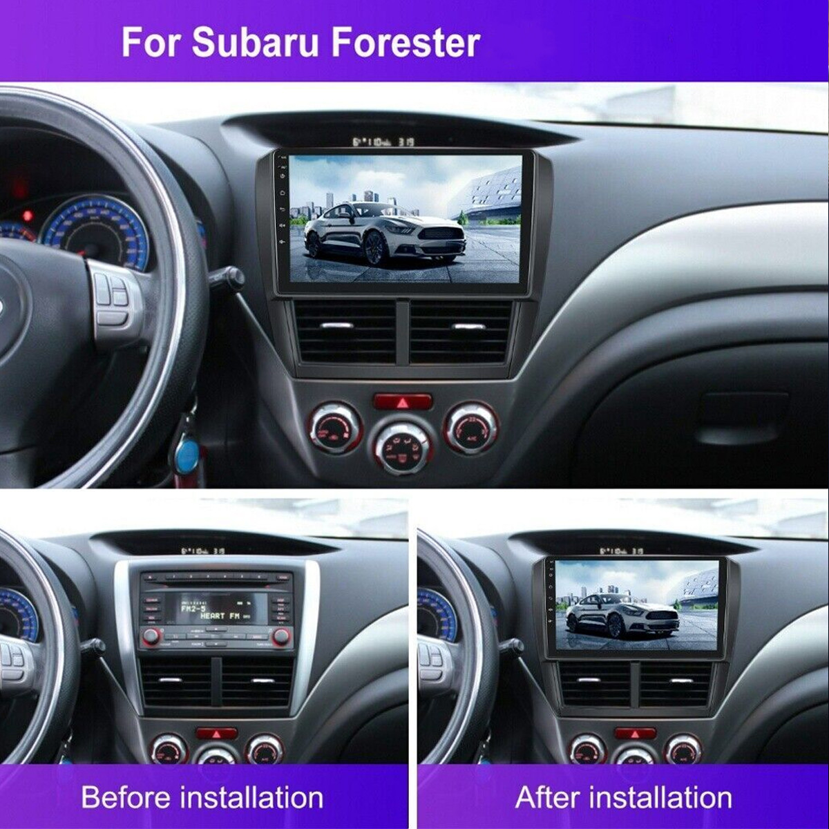For Subaru Forester 2009-2013 Android 13 Stereo Apple CarPlay Car Radio GPS 64GB