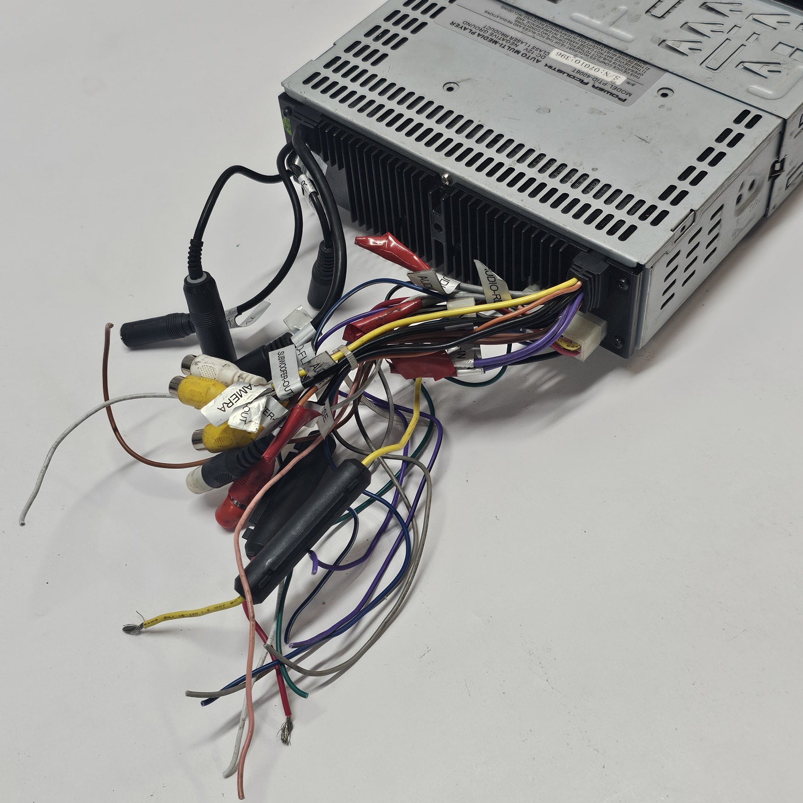 Power Acoustik Single DIN Reciever Car Stereo Radio PTID-4006T FOR PARTS/REPAIR