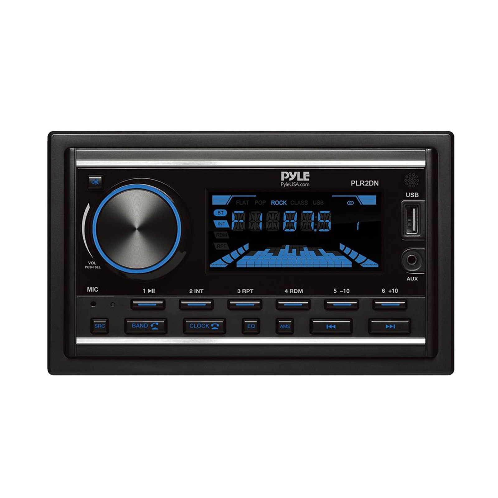 Pyle PLRVSD300 1-DIN Receiver, 2x 6.5″ 450W 2Way White Marine Component Speakers
