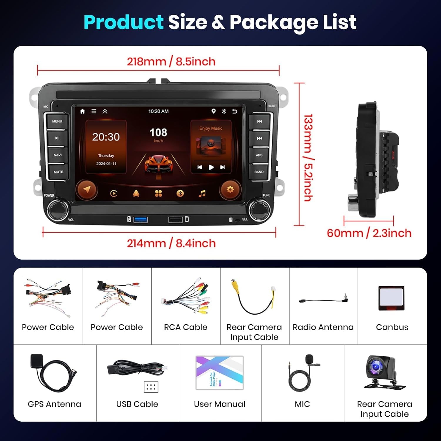 2G+64G for VW Passat Jetta Tiguan Golf MK5 MK6 T5 Polo Car Radio Stereo…