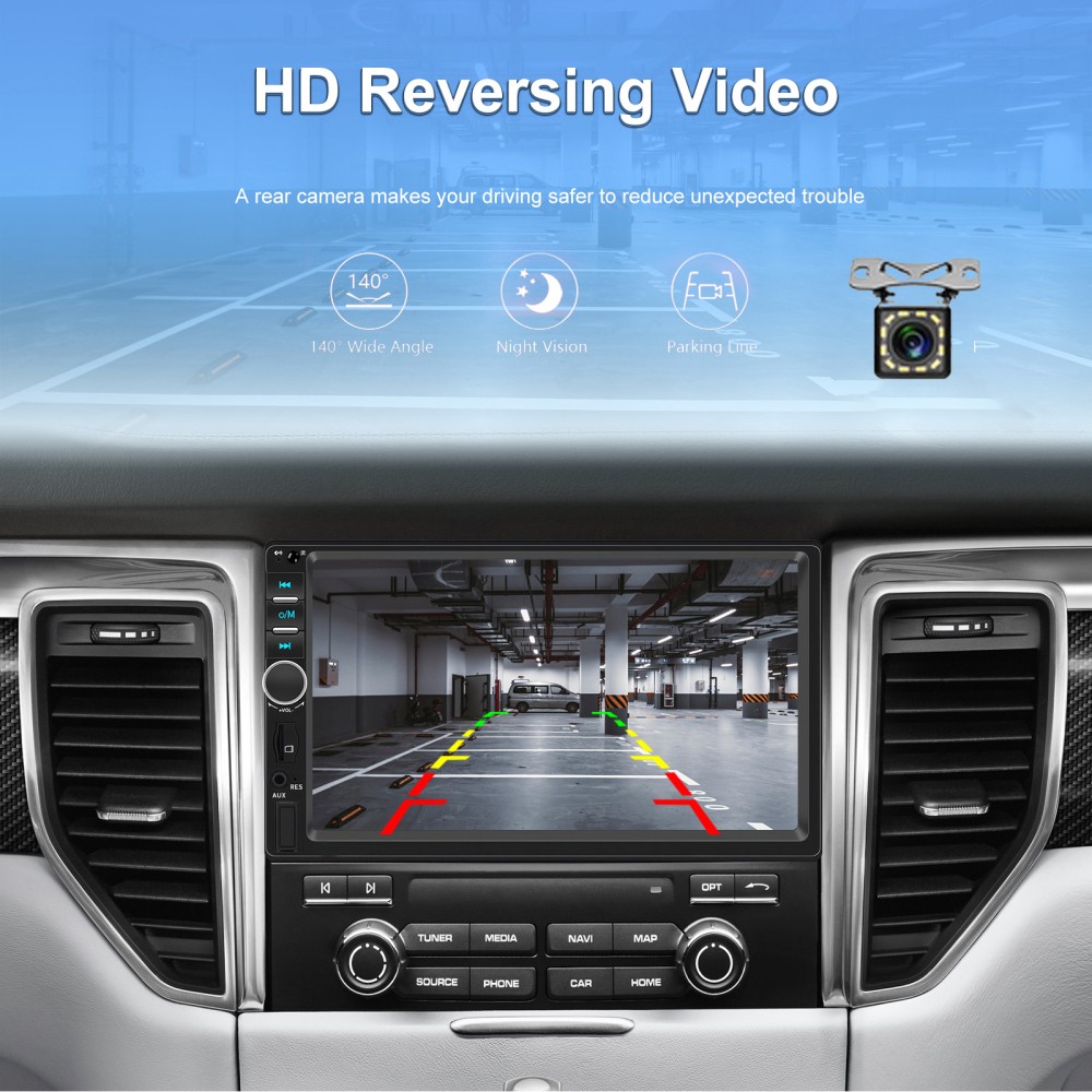 7″ Double Din Car Stereo Touch Screen Radio Apple CarPlay Android Auto Head Unit