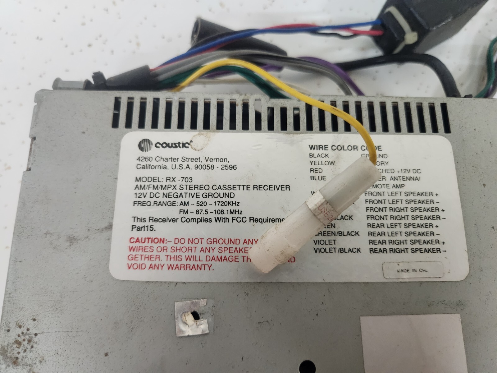 Coustic Rx-703 Radio