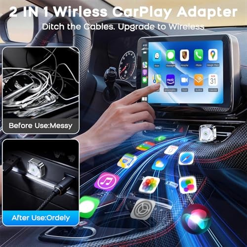 2026 Mini Wireless CarPlay Android Auto 2 in 1 Adapter – Converts Wired to