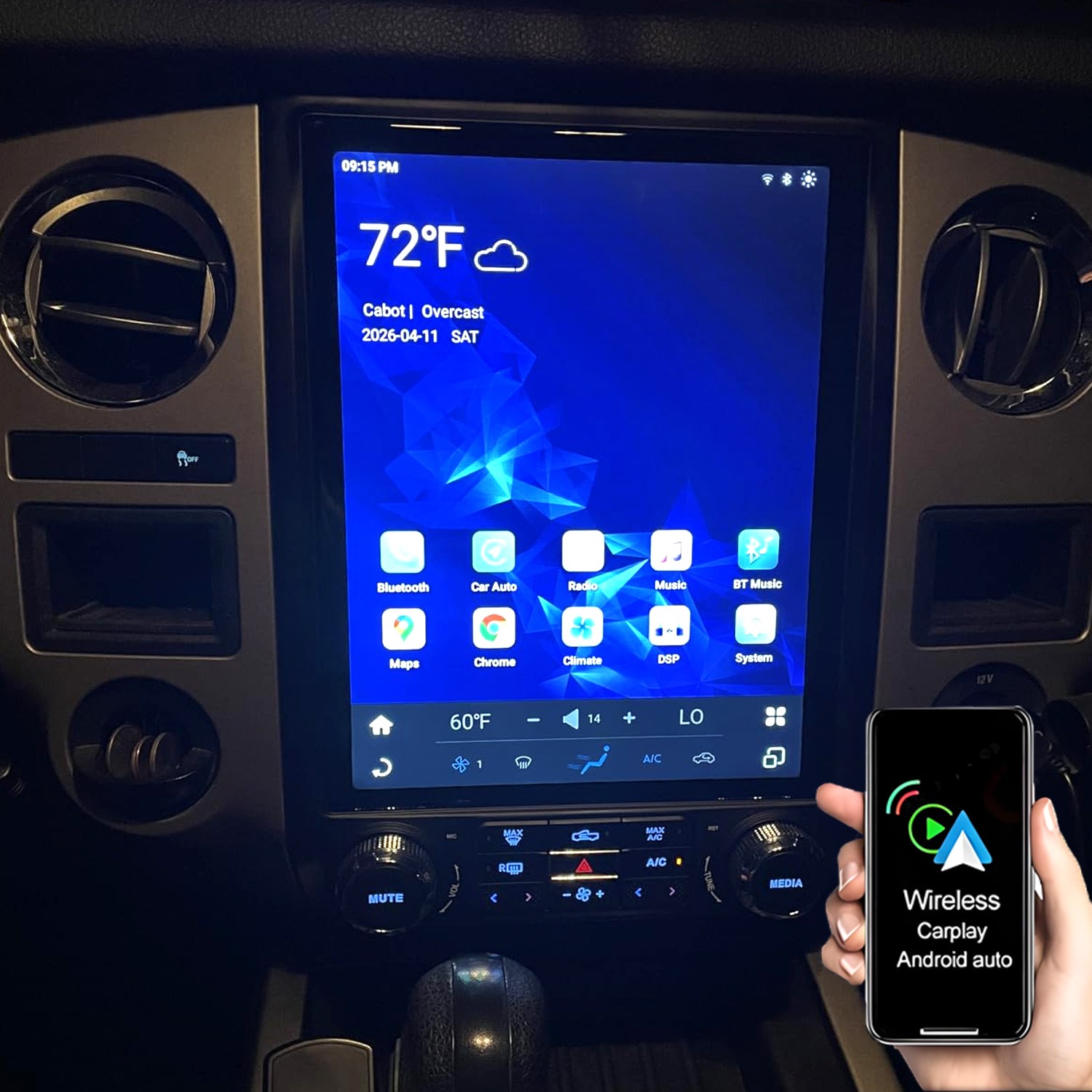 12.1″ T-Style 8 Core 4+64G Android 13 Auto Carplay for Ford Expedition 2015-2017
