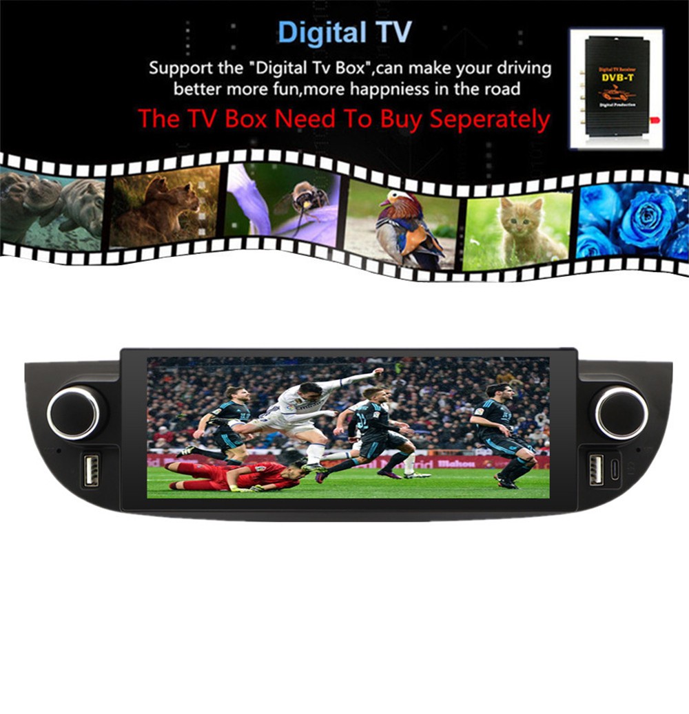 Car Radio Stereo Player GPS Navi Head Unit WIFI SWC Fit For Fiat 500 2007-2018