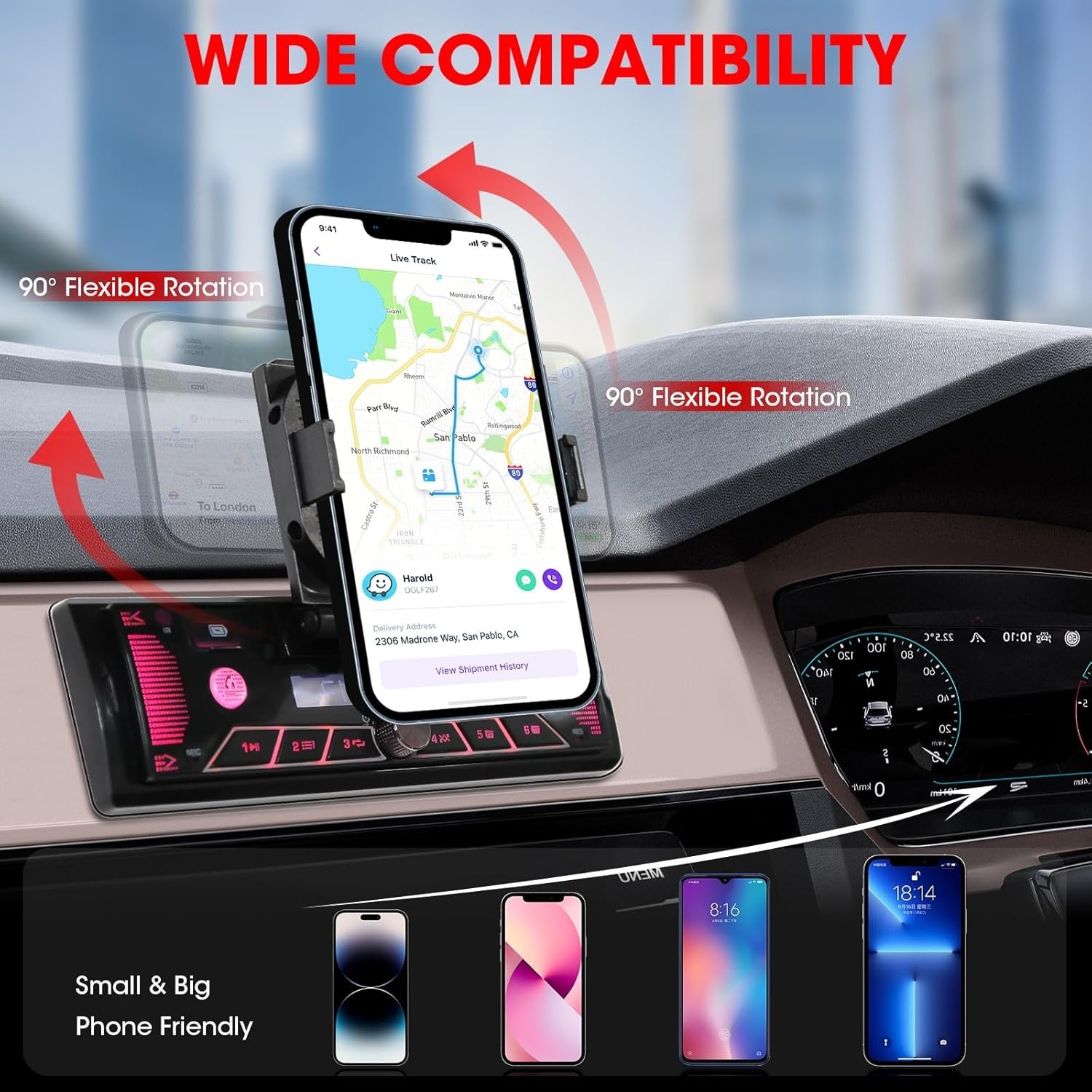 High-Power Single-Din Car Audio System with Advanced Voice Control & Fast Charge