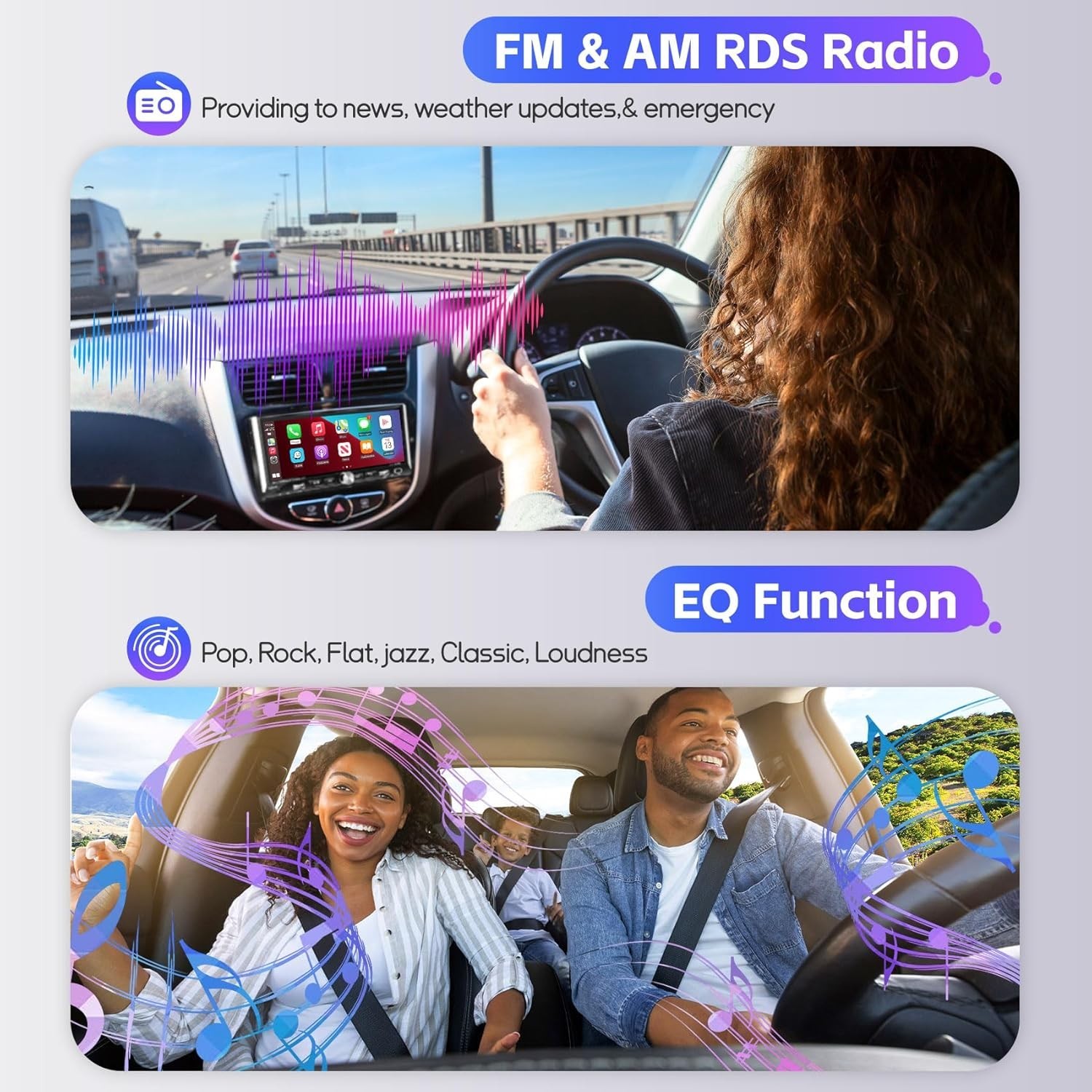 Power Acoustic Single DIN 6.9″ Touchscreen Car Stereo Apple Carplay