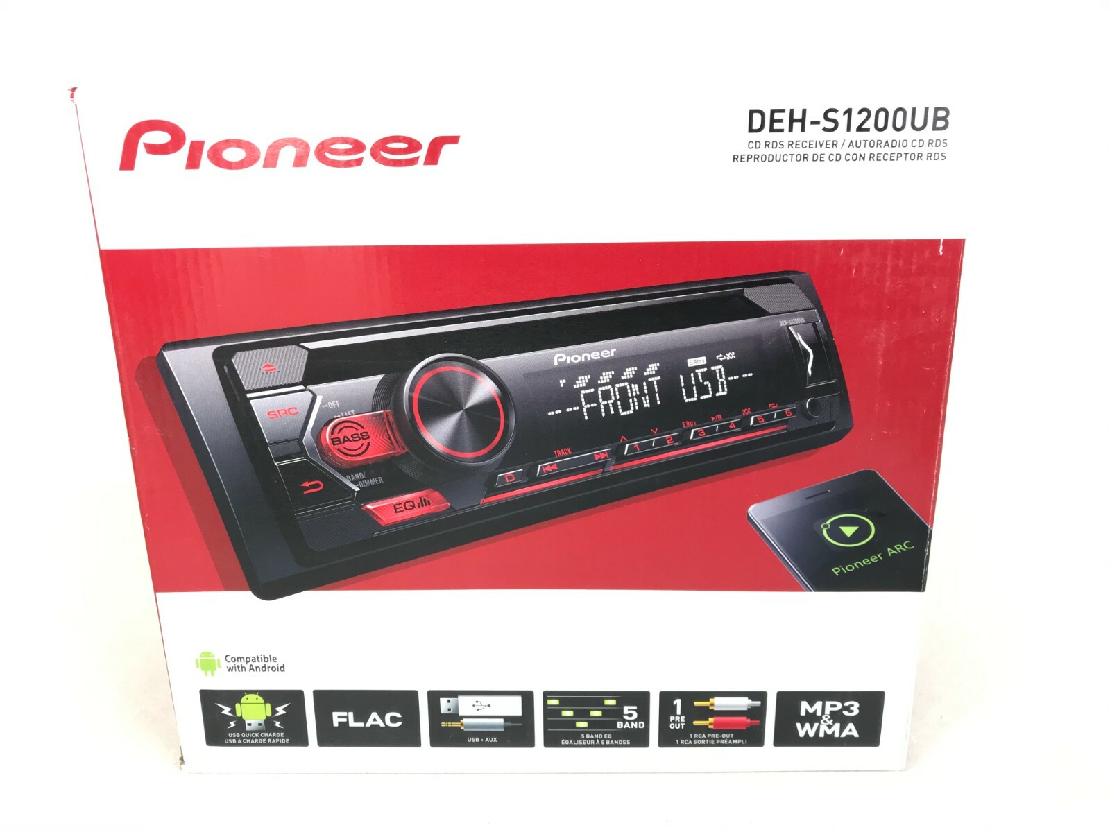 Pioneer DEH-S1200UB CD Player MP3 USB 50W x 4 Car Stereo Android AM FM Radio Aux