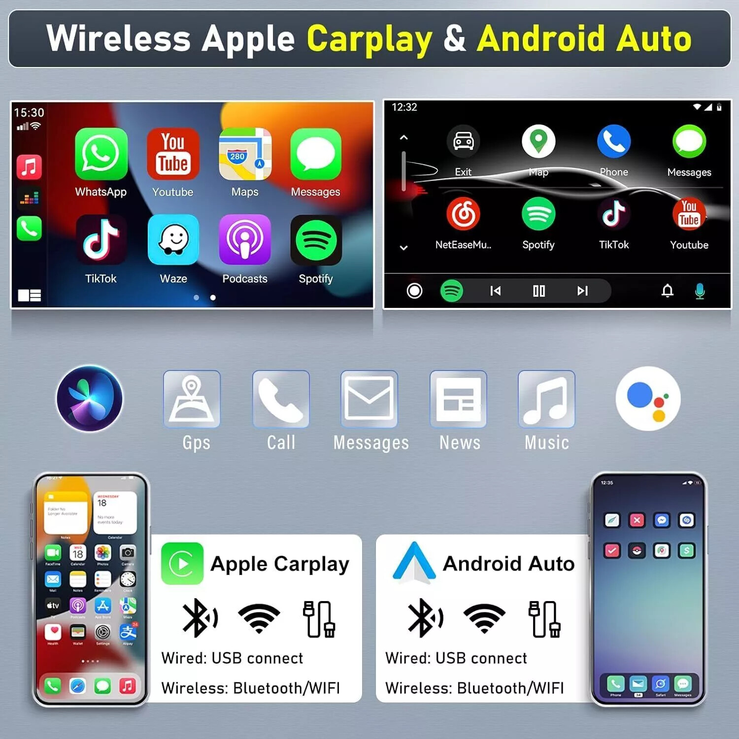 Apple Carplay For Ford Mustang 2010-2014 Android 12 Car Radio Stereo GPS Navi