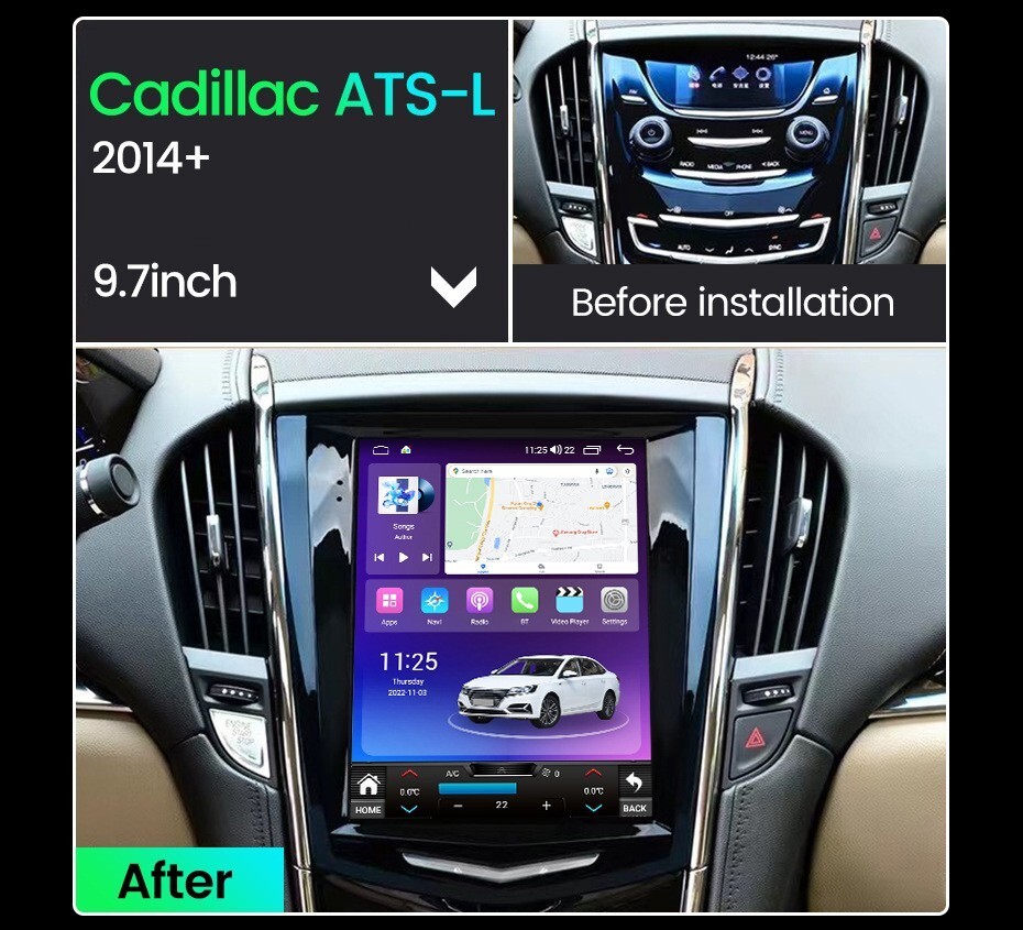 For Cadillac ATS SRX XTS CTS Android 13 Car Stereo Radio Carplay GPS Navigation
