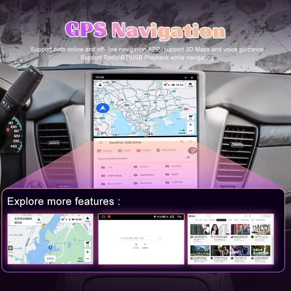 14.4″Car Stereo Radio Auto Android Carplay 8+128G For 14-20 Chevy Suburban Tahoe