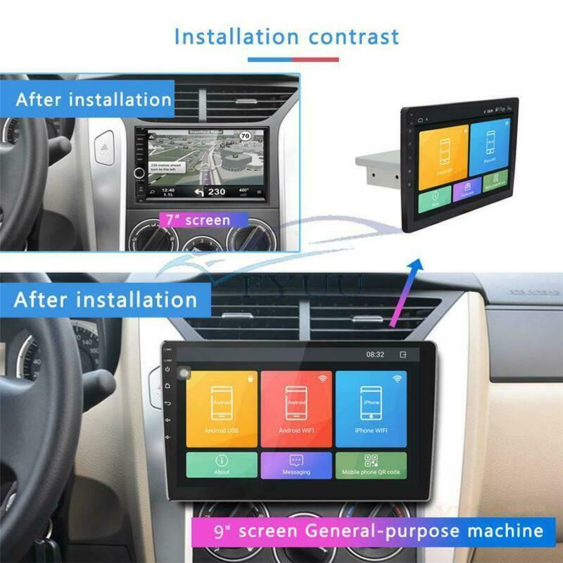 1 Din 9″ 1080P Touch Screen Quad-core RAM 2GB ROM 16GB Car Stereo Radio GPS Nav