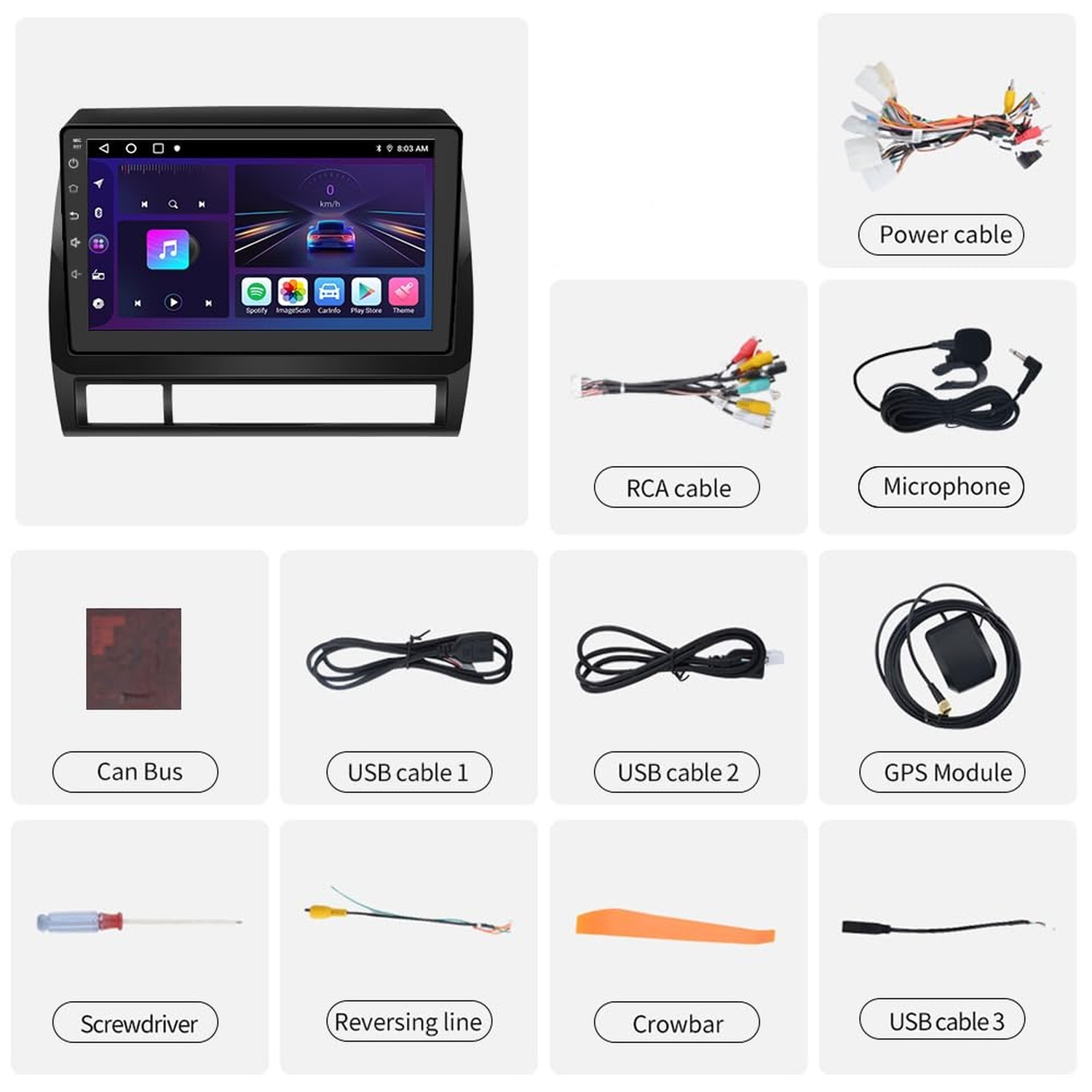 Android 13 Car Stereo for Toyota Tacoma 2005-2015, 9 Touch Screen Radio Head …