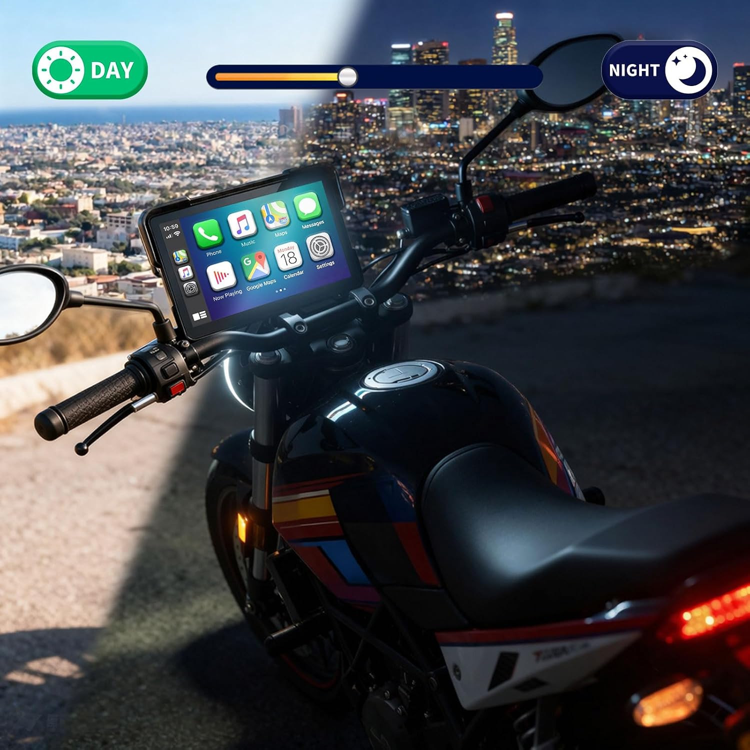 2026 GPS Carplay 5 Inch for Motorcycle with TPMS, Wireless Carplay & Android Au