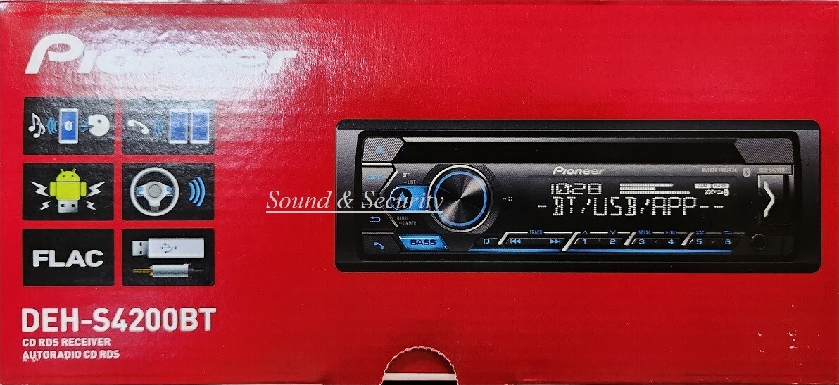 Pioneer DEH-S4200BT Single 1 DIN CD MP3 Player Bluetooth MIXTRAX USB AUX