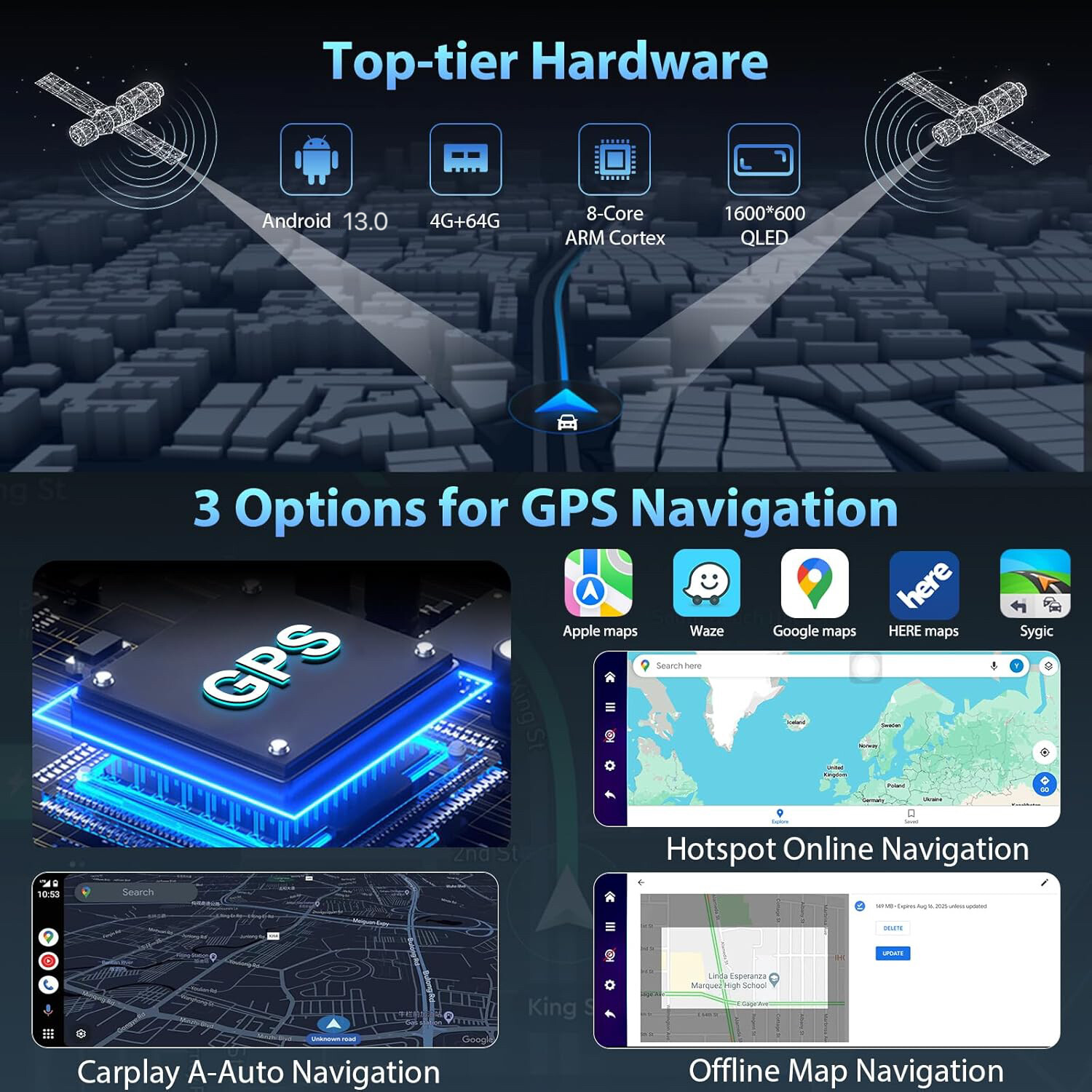 CARPURIDE W903Pro Carplay Android Auto APP Install GPS Navigation Car Stereo