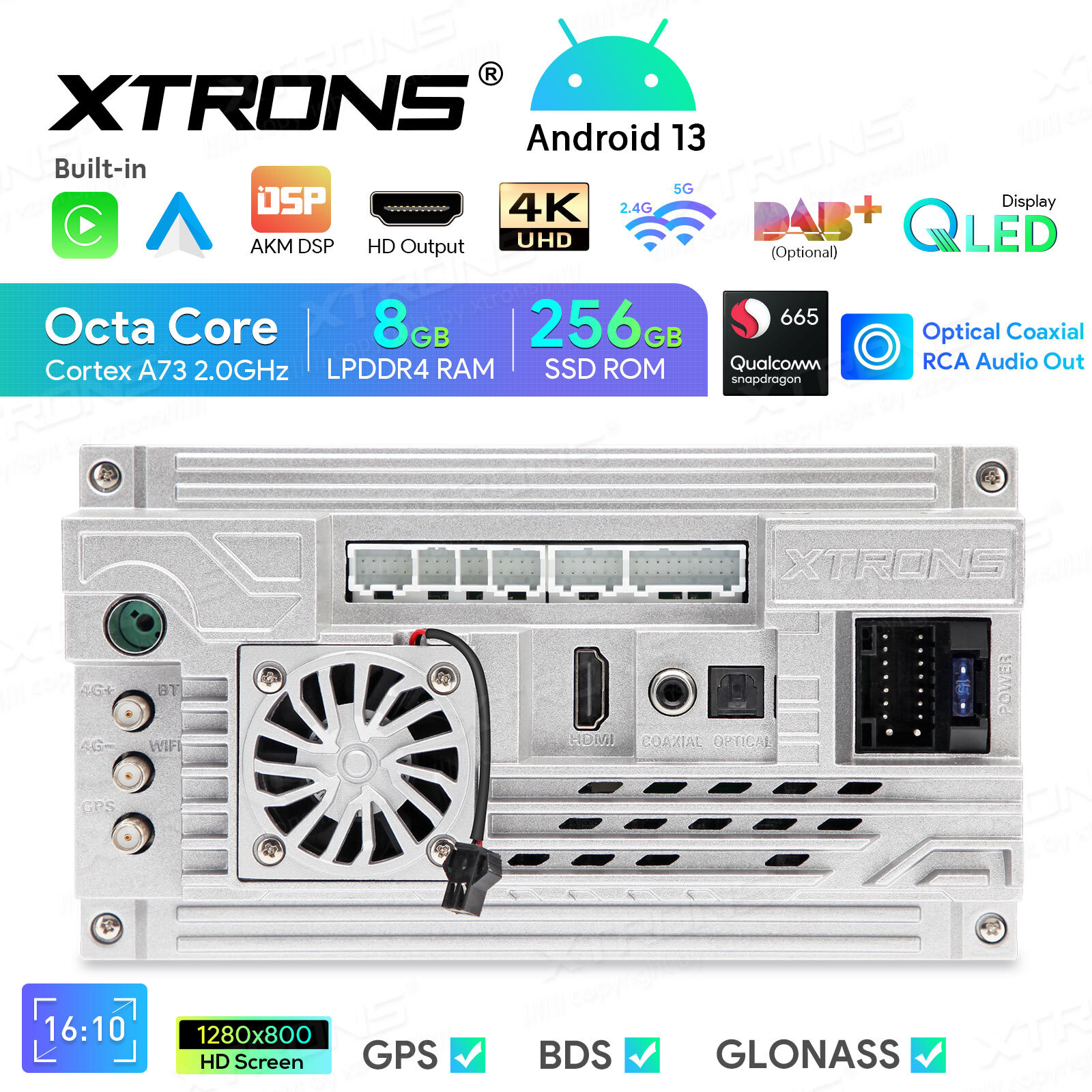 10.1″ QLED Android Car Stereo GPS 8Core 256GB 4G WiFi For Honda Accord