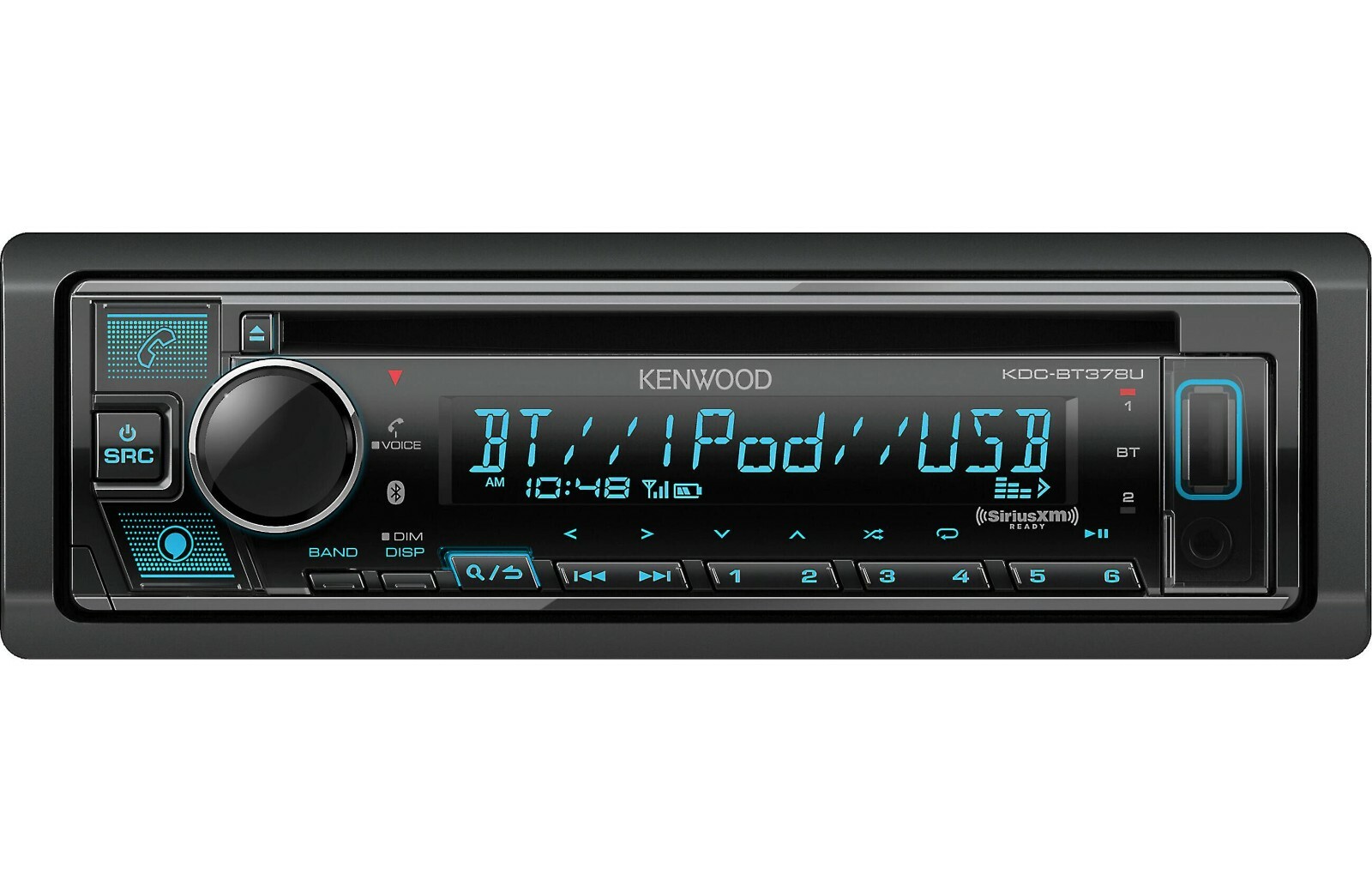 Kenwood KDC-BT378U Bluetooth CD MP3 Android iPhone Pandora AM FM XM USB Aux 6-Ch