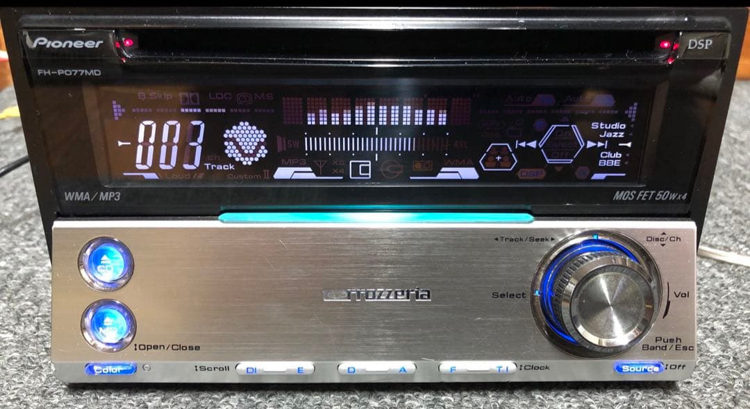 Pioneer Carrozzeria FH-P077MD 2DIN CD MD Player DSP CD-R/RW MDLP Tested Working
