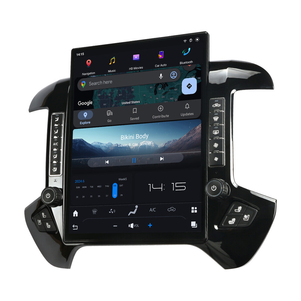 15.6″ For Chevrolet Silverado Gmc Sierra 2013-2020 Car Radio Tesla Style Stereo