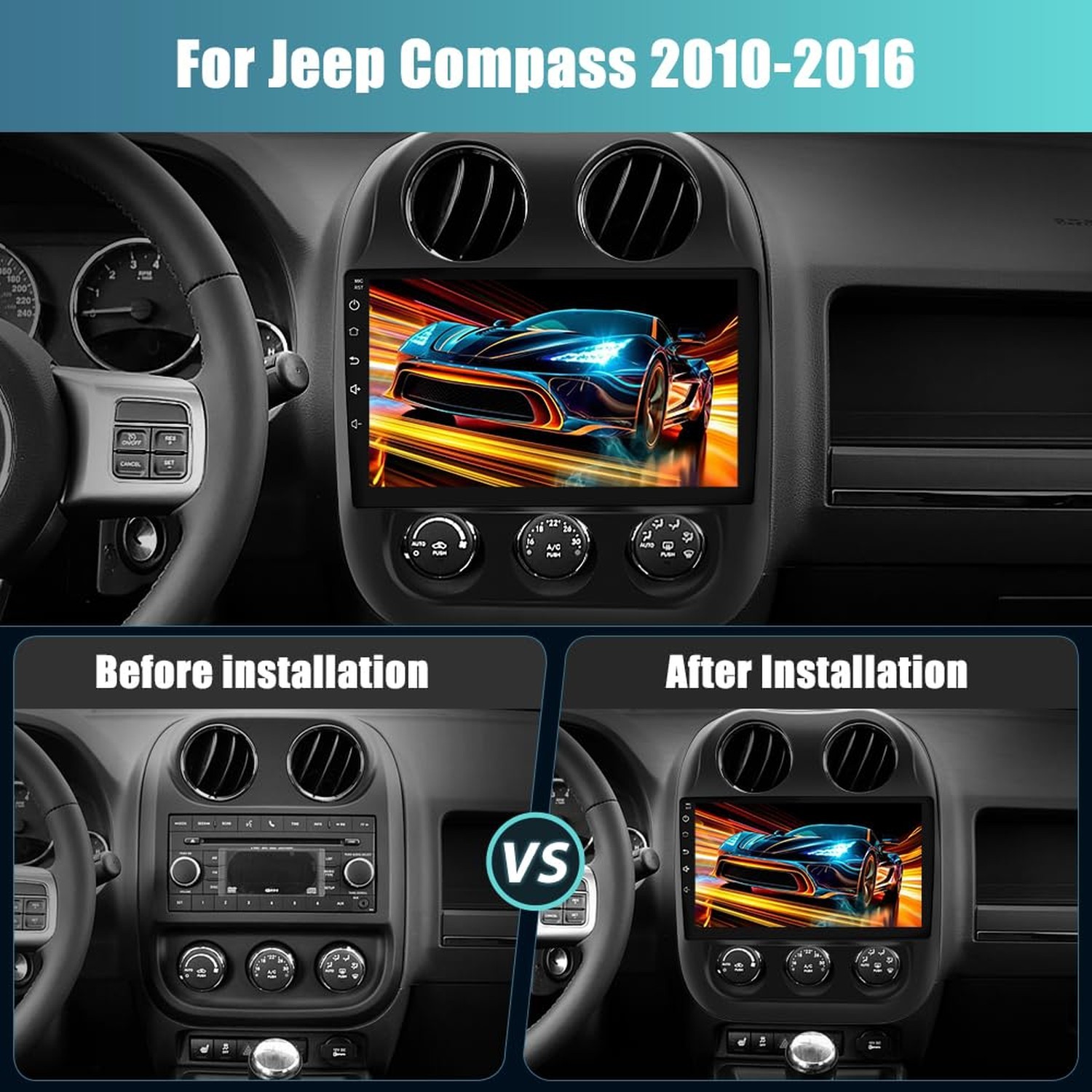 Car Radio for Jeep Compass Patriot 2010-2016, 10.1 inch Touch Screen Android …