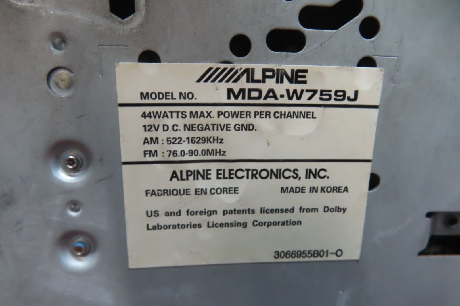 Alpine MDA-W759J 2DIN Car Audio CD MD Player JDM DSP Partially working from JP