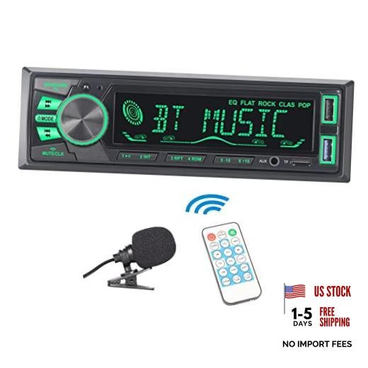 Car Stereo Bluetooth LCD Audio Radio with Brightness Adjustment APP Single Din