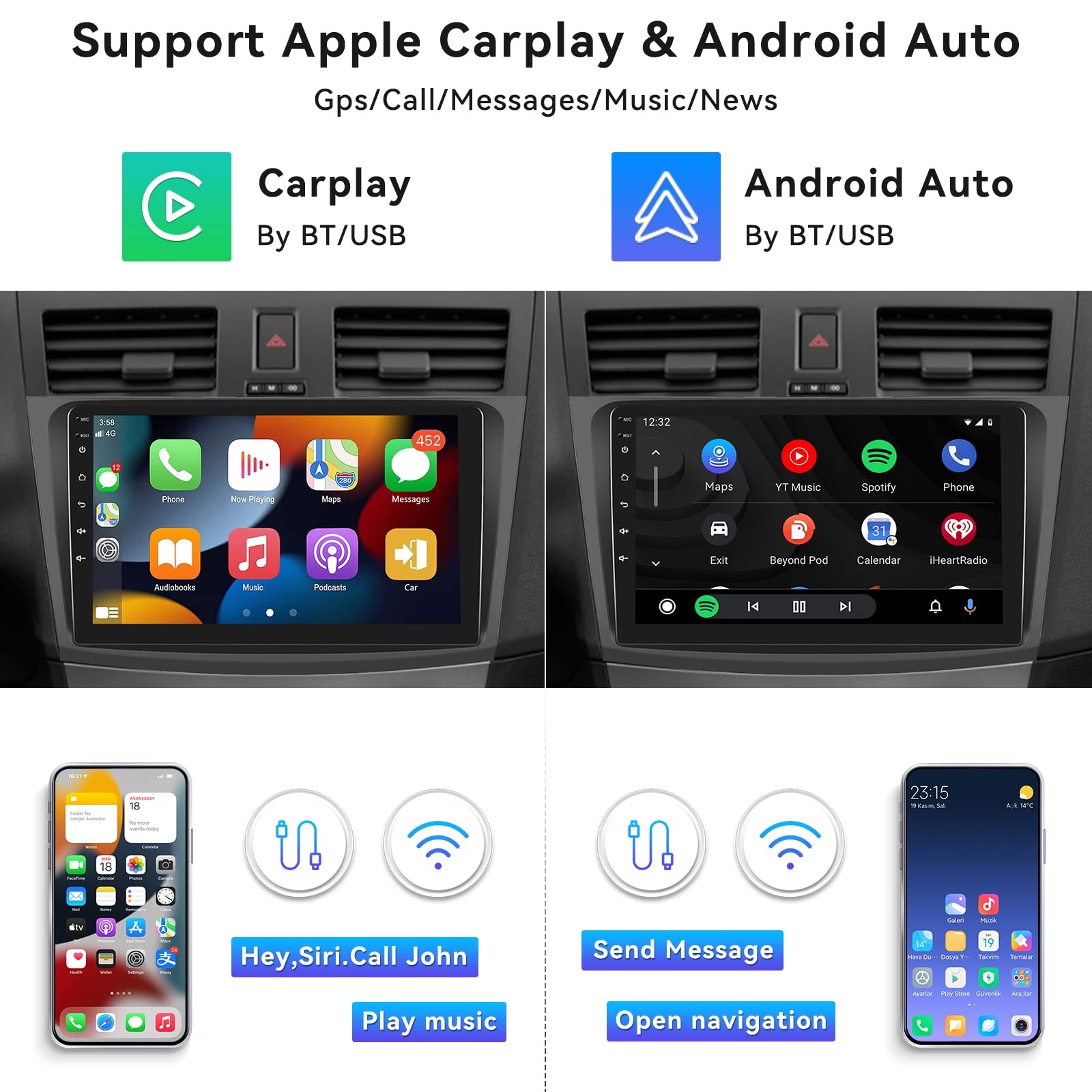 AmPremium Car Radio Stereo For Mazda 3 2009 2010 2011 2012 2013Android 15 2G64G