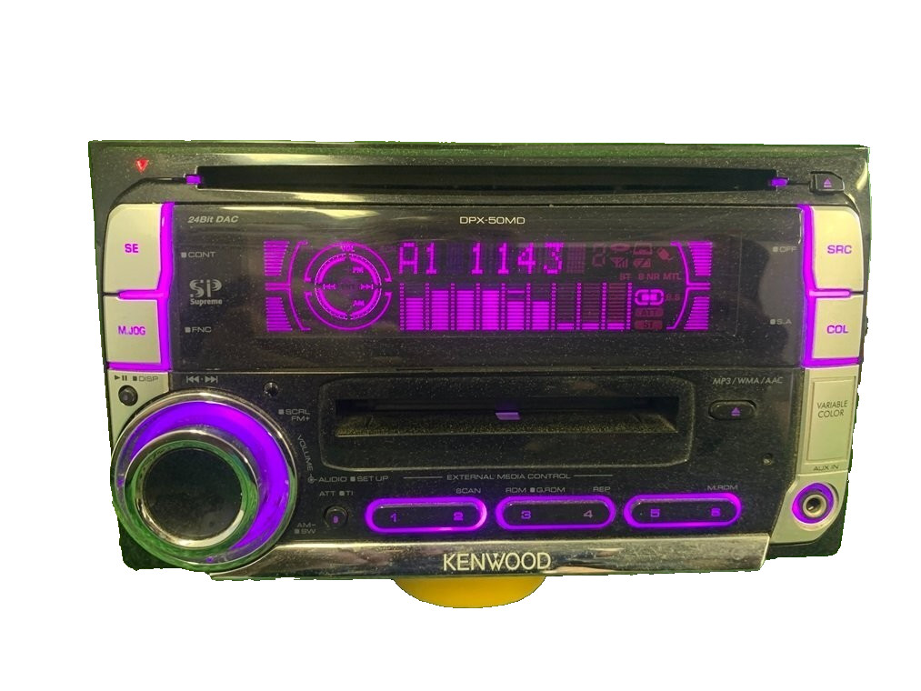 Kenwood DPX-50MD CD MD Receiver Front AUX MDLP w/ Toyota Daihatsu Plug JDM