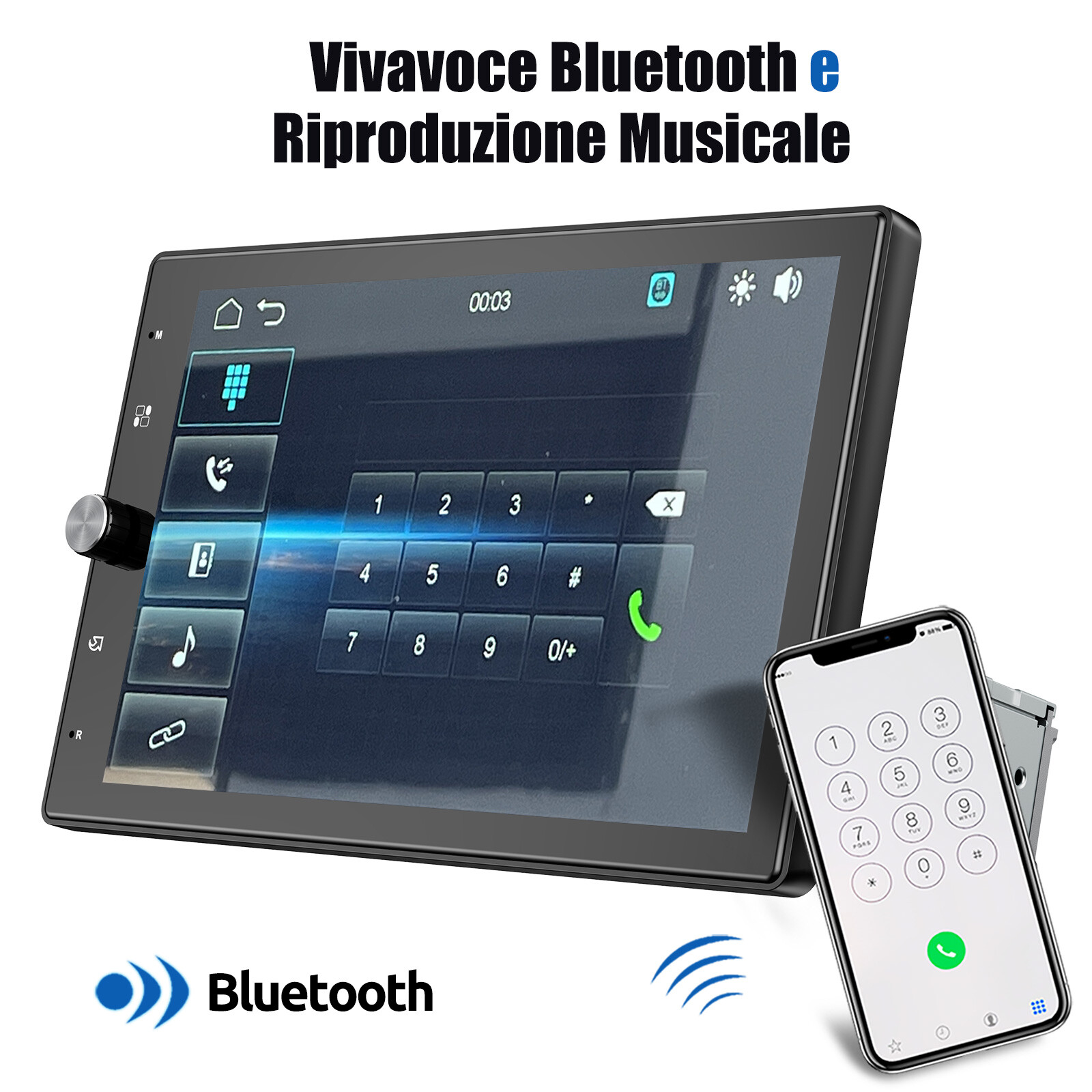 9″ Portable Wireless Apple Carplay Car Stereo GPS Android Auto Radio Player FM