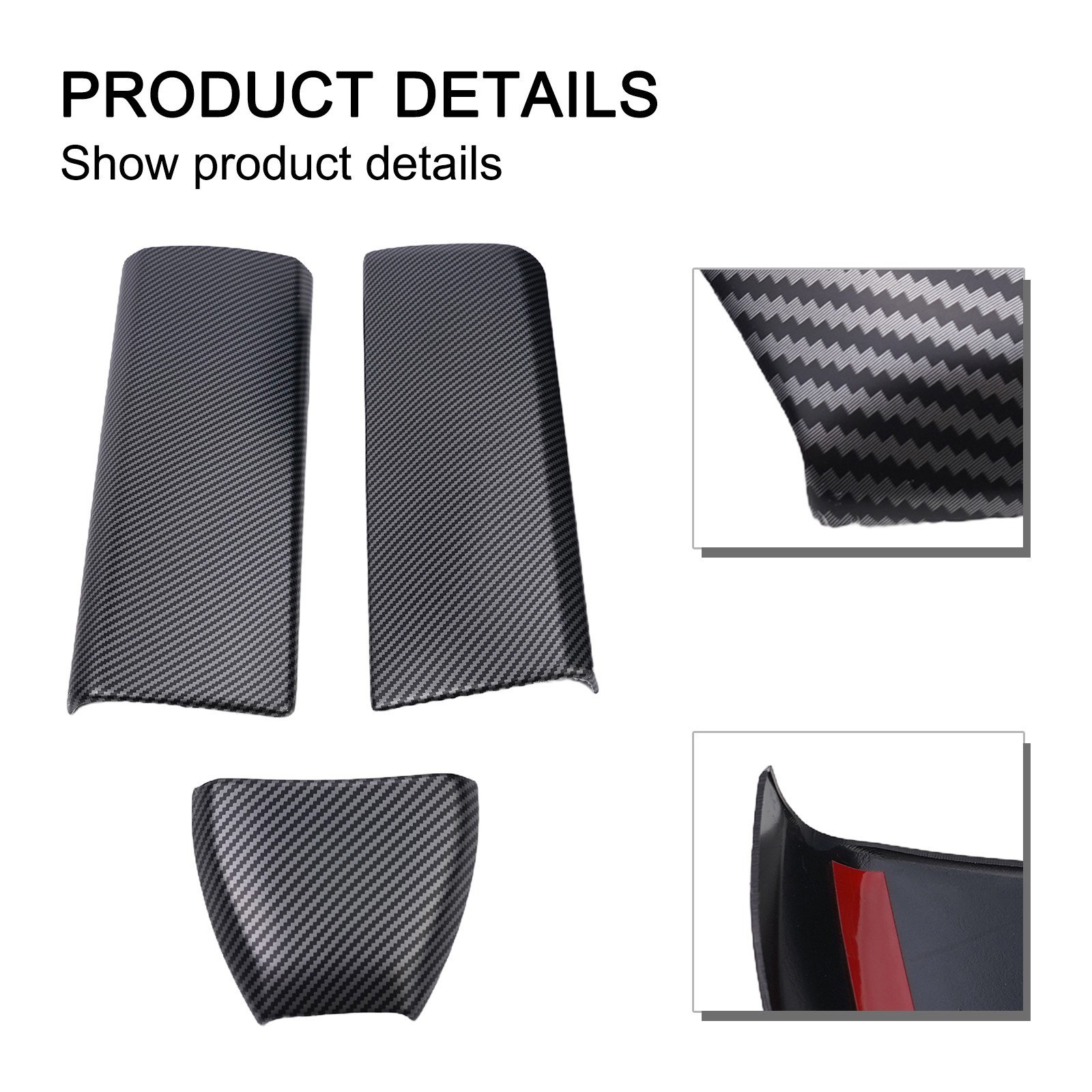 For Benz ML350 X166 W166 Carbon Fiber Texture Console Armrest Panel Cover Trim