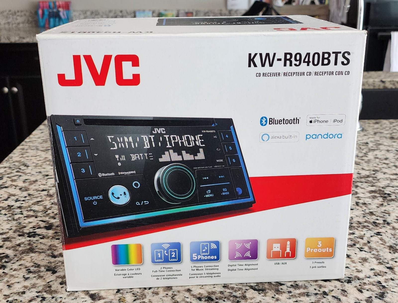 JVC KW-R940BTS 2-Din CD Receiver featuring Bluetooth / USB / SiriusXM / Amazo…