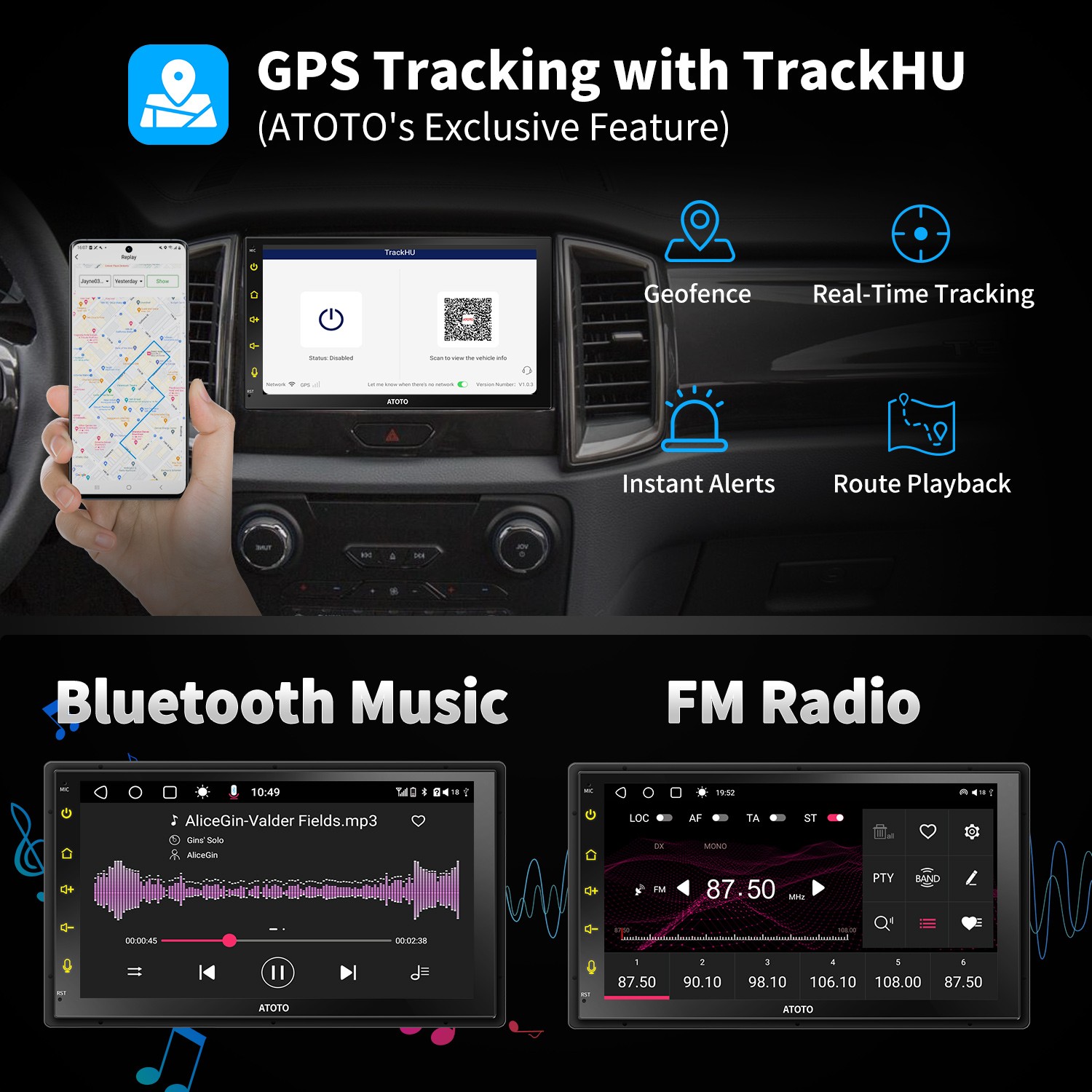 ATOTO S8 Standard 7in 2 DIN Car Stereo Radios Wireless Android Auto & CarPlay,BT