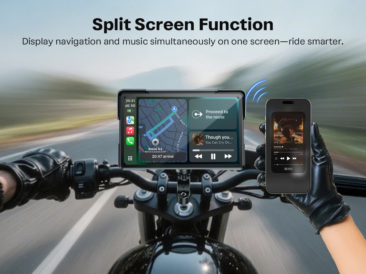Motorcycle Carplay GPS Navigation Wireless CarPlay & Android Auto Motorbike