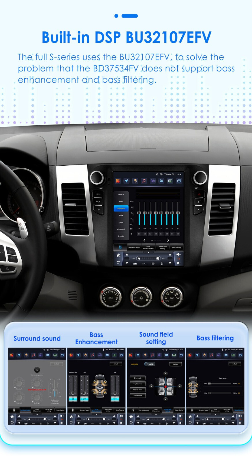 NEW 9.7” Car Stereo Radio Auto Android Carplay 2+32GB For 2006-2012 Outlander