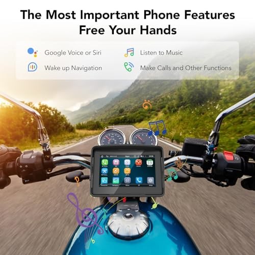 Motorcycle Carplay Screen, Wireless CarPlay & Android Auto for Motorbike,