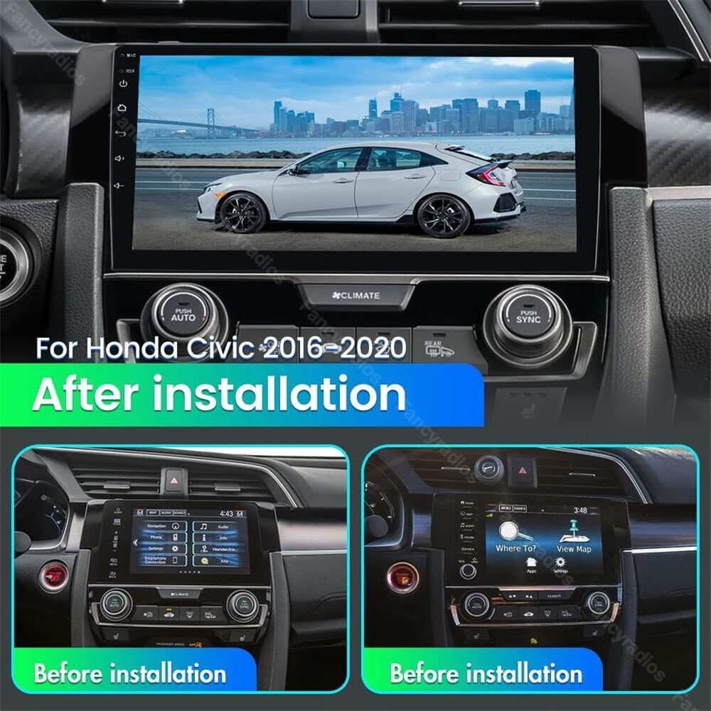 Android 12.0 For Honda Civic 2016-2020 2+32GB GPS Navi WIFI Car Stereo Radio BT