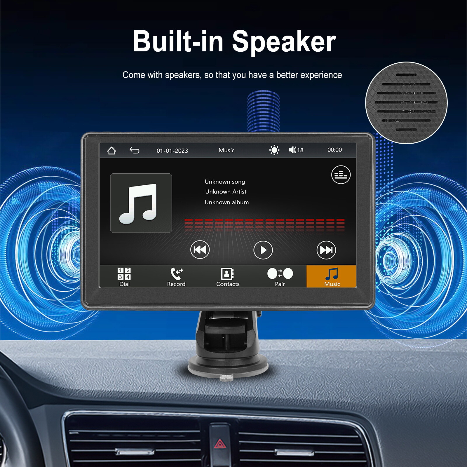 7″ portable smart player wireless car player Android Auto car stereo camera