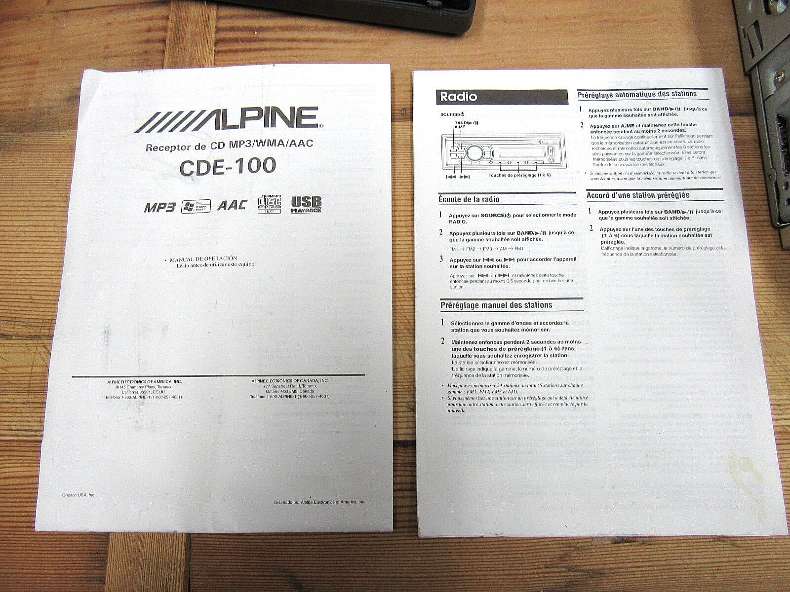 VINTAGE Alpine P-942W REMOVEABLE FACEPLATE CD-R/RW PLAYBACK UNTESTED